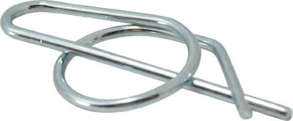Value Collection - 3/4" Shaft Diam, 2.081" Long, 0.08" Wire Diam, Locking Cotter Pin - 0.76 to 0.77" Ring Diam, RC 60-70 Spring Steel, Zinc-Plated Finish - Eagle Tool & Supply