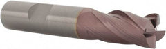 SGS - 1/2", 4 Flute, Single End, Solid Carbide, 0.02" Corner Radius End Mill - 3" OAL, 30° Helix, Right Hand Flute, 1" LOC, Right Hand Cut - Eagle Tool & Supply