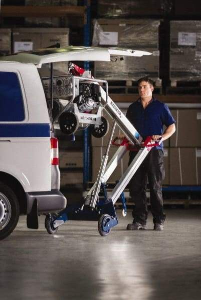Makinex - 309 Lb Load Capacity, Aluminum Powered Hand Truck Crane - Linear Actuator 12V 25Amp - Eagle Tool & Supply