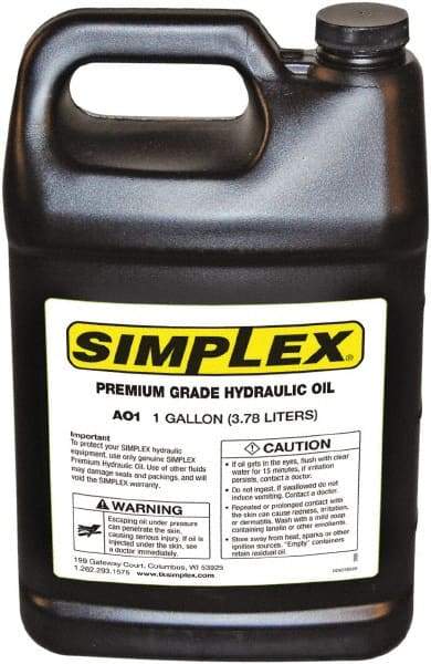 TK Simplex - 1 Gal Jug Mineral Hydraulic Oil - -50 to 120°F, ISO 32, 150 to 155 SUS at 100°F - Eagle Tool & Supply