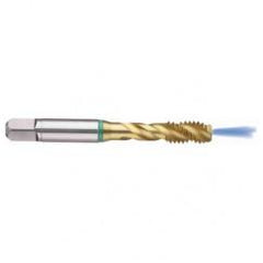 M14x2.0 6H 3-Flute Cobalt Green Ring Semi-Bottoming 40 degree Spiral Flute Tap-TiN - Eagle Tool & Supply