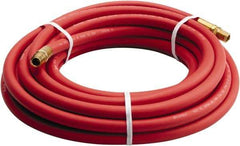 Parker - 3/8" ID x 0.656" OD 25' Long Multipurpose Air Hose - MNPT x MNPT Ends, 200 Working psi, -40 to 212°F, 1/4" Fitting, Red - Eagle Tool & Supply