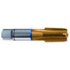 1/4-18 Dia. - 5 FL - Cobalt Spiral Flute NPTF Blue Ring Tap-TiN-25 Degree Helix - Eagle Tool & Supply