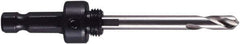 M.K. MORSE - 9/16 to 1-3/16" Tool Diam Compatibility, Hex Shank, High Speed Steel Integral Pilot Drill, Hole Cutting Tool Arbor - 3/8" Min Chuck, Hex Shank Cross Section, Threaded Shank Attachment, For 9/16 to 1-3/16" Hole Saws - Eagle Tool & Supply