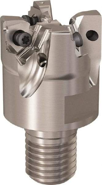 Seco - 40mm Cut Diam, 7mm Max Depth of Cut, 40mm OAL, Indexable Square Shoulder Slot Milling End Mill - M20 Modular Connection, 90° Lead Angle, Through Coolant, Series R217.96 - Eagle Tool & Supply