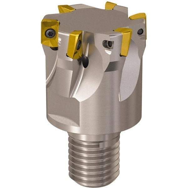 Seco - 40mm Cut Diam, 9mm Max Depth of Cut, 40mm OAL, Indexable Square Shoulder Slot Milling End Mill - M20 Modular Connection, 90° Lead Angle, Through Coolant, Series R217.69 - Eagle Tool & Supply