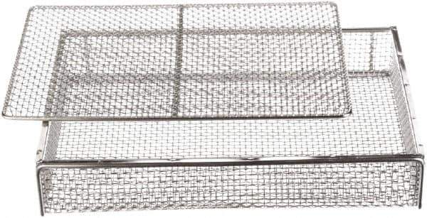 Marlin Steel Wire Products - 11" Deep, Rectangular Stainless Steel Mesh Basket - 16" Wide x 3" High - Eagle Tool & Supply