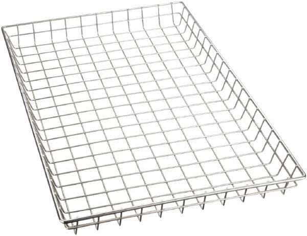 Marlin Steel Wire Products - 16" Deep, Rectangular Steel Wire Basket - 26" Wide x 2" High - Eagle Tool & Supply