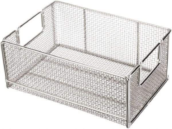 Marlin Steel Wire Products - 10" Deep, Rectangular Stainless Steel Wire Basket - 14" Wide x 6" High - Eagle Tool & Supply