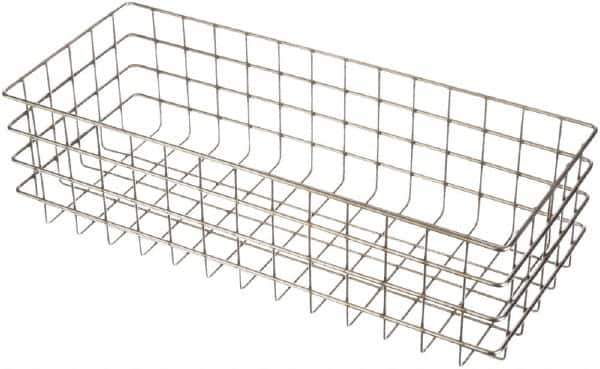 Marlin Steel Wire Products - 20-1/4" Deep, Rectangular Stainless Steel Wire Basket - 8" Wide x 6" High - Eagle Tool & Supply