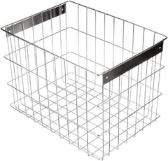 Marlin Steel Wire Products - 16-1/2" Deep, Rectangular Stainless Steel Wire Basket - 11-3/4" Wide x 12-1/4" High - Eagle Tool & Supply