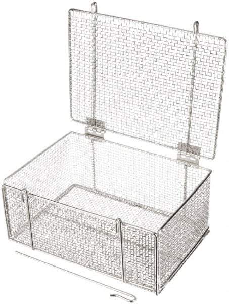 Marlin Steel Wire Products - 10" Deep, Rectangular Stainless Steel Wire Basket - 14" Wide x 6-9/16" High - Eagle Tool & Supply