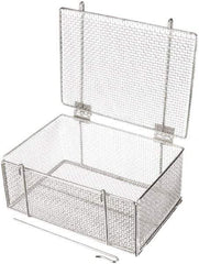 Marlin Steel Wire Products - 10" Deep, Rectangular Stainless Steel Wire Basket - 14" Wide x 6-9/16" High - Eagle Tool & Supply