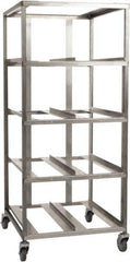 Marlin Steel Wire Products - 21-21/32" Wide x 27" Long x 12-3/4" High Storage Rack Cart - 4 Shelf, 4 Slot, Stainless Steel, 4 Swivel Casters - Eagle Tool & Supply