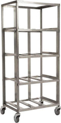Marlin Steel Wire Products - 24-1/2" Wide x 18-13/32" Long x 12-1/4" High Storage Rack Cart - 4 Shelf, 4 Slot, Stainless Steel, 4 Swivel Casters - Eagle Tool & Supply