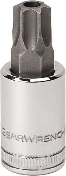 GearWrench - 1/4" Drive, T30 Torx Bit Socket - 1-17/32" OAL, 0.984" Bit Length, Tamper Resistant - Eagle Tool & Supply