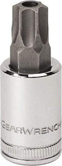 GearWrench - 1/4" Drive, T30 Torx Bit Socket - 1-17/32" OAL, 0.984" Bit Length, Tamper Resistant - Eagle Tool & Supply