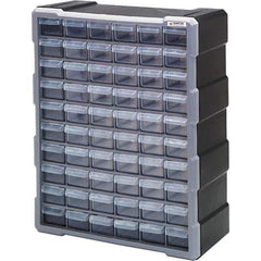 Quantum Storage - 60 Drawer, Small Parts Drawer Cabinet System - 18-3/4" Deep x 6-1/4" Wide x 15" High - Eagle Tool & Supply