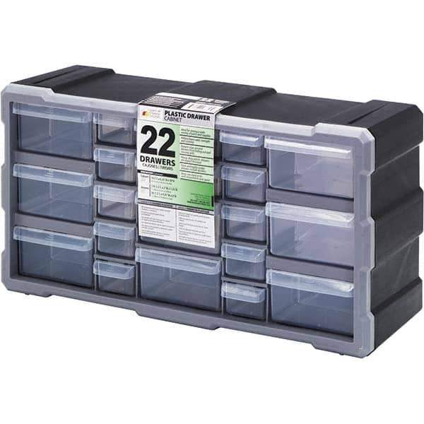 Quantum Storage - 22 Drawer, Small Parts Drawer Cabinet System - 19-1/2" Deep x 6-1/4" Wide x 10" High - Eagle Tool & Supply