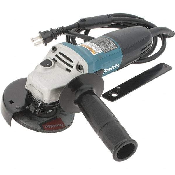 Makita - 4" Wheel Diam, 11,000 RPM, Corded Angle & Disc Grinder - M10x1.5 Spindle - Eagle Tool & Supply