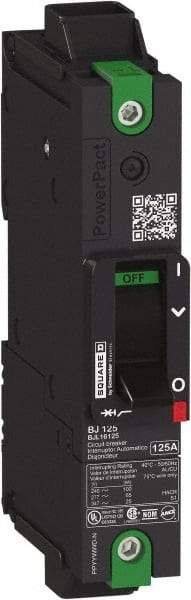 Square D - 45 Amp, 347 VAC, 1 Pole, Unit Mount B-Frame Circuit Breaker - Thermal-Magnetic Trip, 25 kA at 240 VAC, 18 kA at 277 VAC, 14 kA at 347 VAC Breaking Capacity, 14-3/0 AWG - Eagle Tool & Supply