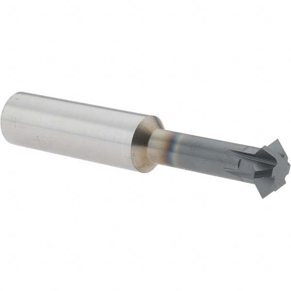 Accupro - 5/8° 5/8" Cut Diam, 0.25" Cut Width, 5/8" Shank, Solid Carbide Double-Angle Cutter - Eagle Tool & Supply