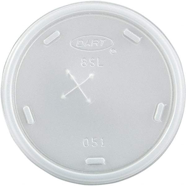 DART - Plastic Cold Cup Lids, Fits 8-9 oz Cups - Translucent - Eagle Tool & Supply