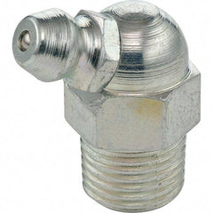 Umeta - 67° Head Angle, 1/8 PTF Stainless Steel Standard Grease Fitting - 7/16" Hex, 0.9531" Overall Height - Eagle Tool & Supply