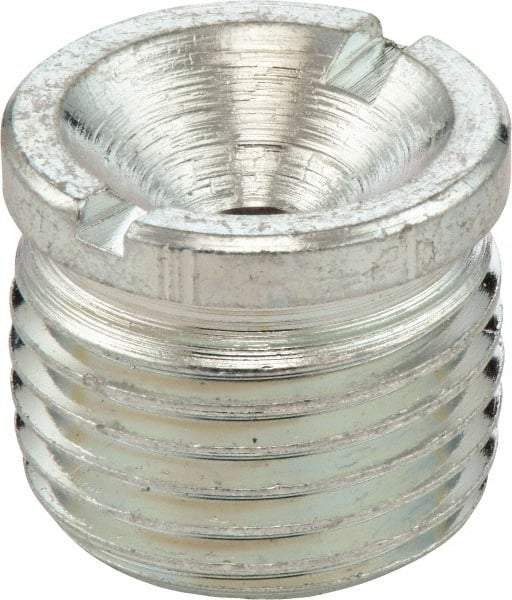 Umeta - Straight Head Angle, 1/8 NPTF Steel Flush-Style Grease Fitting - 0.3594" Overall Height, Zinc Plated Finish - Eagle Tool & Supply