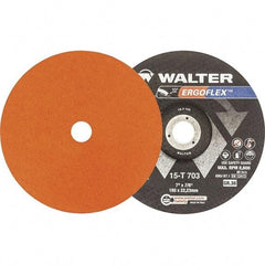 WALTER Surface Technologies - 36 Grit, 5" Disc Diam, 7/8" Center Hole, Type 29 Ceramic Flap Disc - 12,200 Max RPM, Fiber Backing, Arbor Attaching System, Coated - Eagle Tool & Supply
