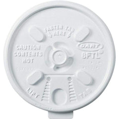 DART - Plastic Hot Cup Lids, 6-10 oz Cups - White - Eagle Tool & Supply