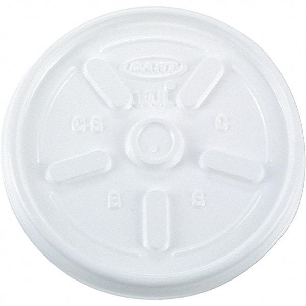 DART - Plastic Hot Cup Lids, 10 oz - White - Eagle Tool & Supply