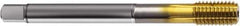 Guhring - M12x1.25 Metric Fine 6HX D7/D8 Thread Limit Bottoming Thread Forming Tap - Powdered Metal High Speed Steel, TiN Finish, 100mm OAL, Right Hand Thread, Series 1731 - Eagle Tool & Supply