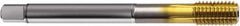 Guhring - M20x2.50 Metric 6HX D14/D15 Thread Limit Bottoming Thread Forming Tap - Powdered Metal High Speed Steel, TiN Finish, 140mm OAL, Right Hand Thread, Series 1727 - Eagle Tool & Supply