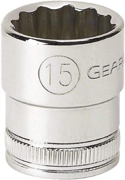 GearWrench - 3/8" Drive, Standard Hand Socket - 6 Points, 1.102" OAL, Alloy Steel, Full Polish Finish - Eagle Tool & Supply