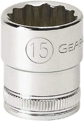 GearWrench - 3/8" Drive, Standard Hand Socket - 12 Points, 0.984" OAL, Alloy Steel, Full Polish Finish - Eagle Tool & Supply