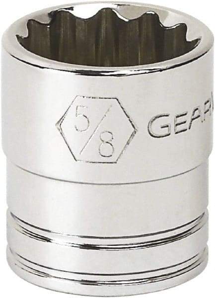 GearWrench - 1", 3/8" Drive, Standard Hand Socket - 6 Points, 1.319" OAL, Alloy Steel, Full Polish Finish - Eagle Tool & Supply