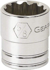 GearWrench - 1/2", 3/8" Drive, Standard Hand Socket - 6 Points, 0.984" OAL, Alloy Steel, Full Polish Finish - Eagle Tool & Supply