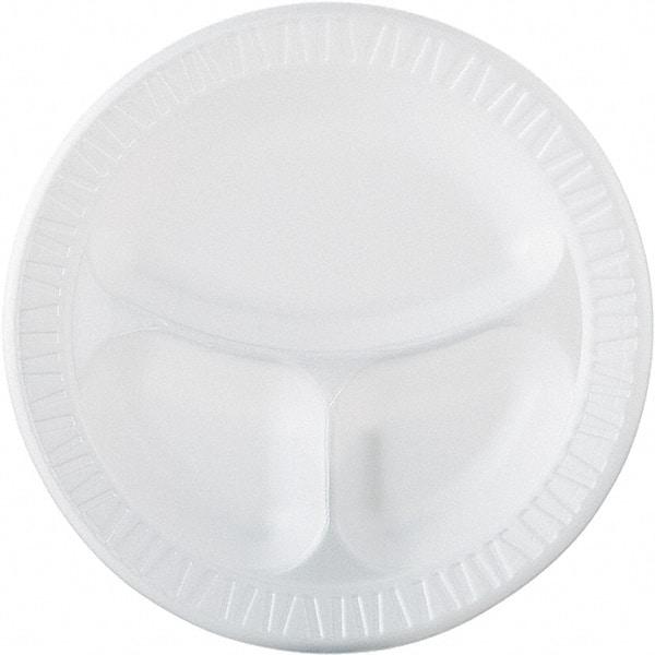 DART - Dart Famous Service Dinnerware, 3-Compartment Plate, 10 1/4" - White - Eagle Tool & Supply