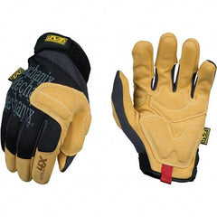 Mechanix Wear - Size XL Abrasion Protection Work Gloves - For Mechanic's & Lifting, Uncoated, Hook & Loop Cuff, Full Fingered, Black, Paired - Eagle Tool & Supply