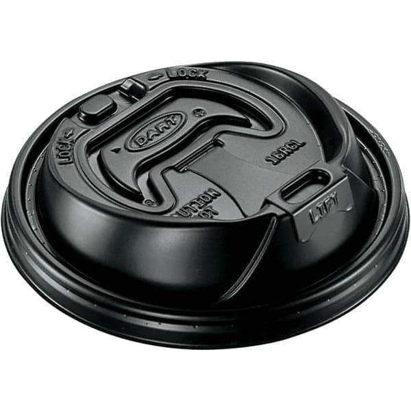 DART - Hot Cup Lids, 12-24 oz Cups - Black - Eagle Tool & Supply