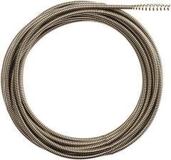 Milwaukee Tool - 5/16" x 25' Drain Cleaning Machine Cable - Inner Core Bulb Auger, 1-1/4" to 2-1/2" Pipe, Use with Milwaukee M18 Drain Snakes - Eagle Tool & Supply