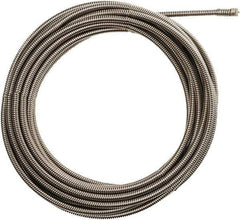 Milwaukee Tool - 3/8" x 25' Drain Cleaning Machine Cable - Inner Core, 1-1/4" to 2-1/2" Pipe, Use with Milwaukee M18 Drain Snakes - Eagle Tool & Supply