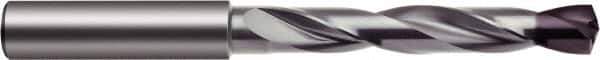 Guhring - 12.1mm 140° Solid Carbide Jobber Drill - nano-FIREX Finish, Right Hand Cut, Spiral Flute, Round Shank, 124mm OAL, Faceted Point - Eagle Tool & Supply