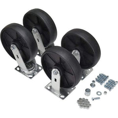 Vestil - 8" Diam x 2" Wide, Glass Filled Nylon (2) Rigid (2) Swivel Caster - 5,000 Lb Capacity, Top Plate Mount, 4" x 4-1/2" Plate - Eagle Tool & Supply