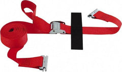 Snap-Loc - 16' Long x 2" Wide, 3,000 Lb Basket Capacity, Polyester & Steel Web Sling - 2" Diam Chain, Red, with Cambuckle Tie Down - Eagle Tool & Supply