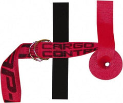 Snap-Loc - 15' Long x 2" Wide, 3,000 Lb Basket Capacity, Polyester & Steel Web Sling - Red, with Cambuckle Tie Down - Eagle Tool & Supply