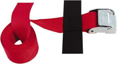 Snap-Loc - 8' Long x 2" Wide, 3,000 Lb Basket Capacity, Polyester & Steel Web Sling - Red, with Cambuckle Tie Down - Eagle Tool & Supply