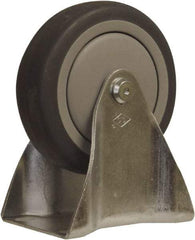 Snap-Loc - 4" Diam x 1" Wide x 5" OAH Top Plate Mount Rigid Caster - Polyurethane, 375 Lb Capacity, Ball Bearing, 1-3/4 X 2-7/8" Plate, Round Stem - Eagle Tool & Supply