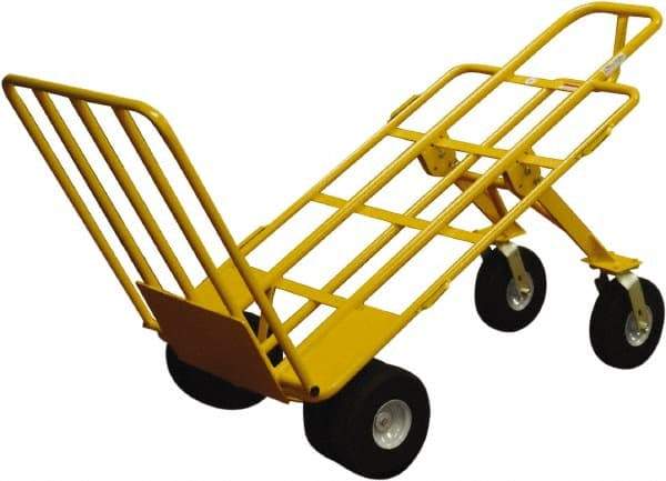 Snap-Loc - 1,000 Lb Capacity 64" OAH Hand Truck - Loop Handle, Steel, Pneumatic Wheels - Eagle Tool & Supply